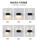 Modern simple led outdoor wall light four leaves square double head courtyard exterior wall light de