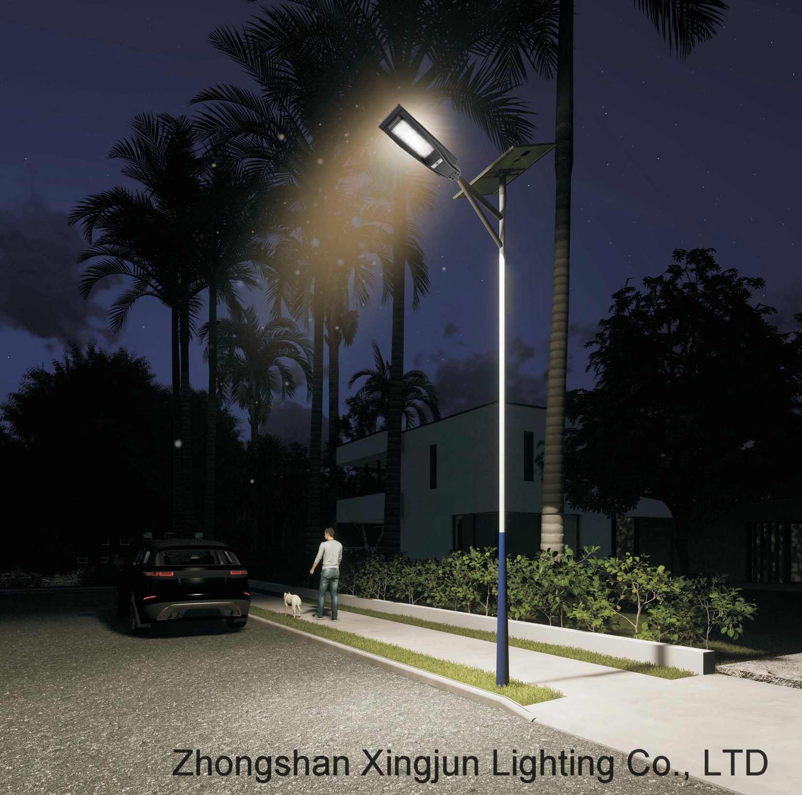 Integrated solar street light outdoor garden light new rural household lighting human body induct