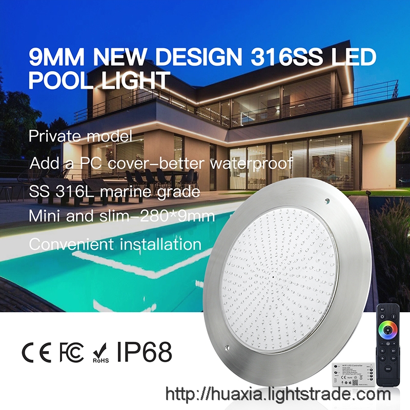 IP68 280mm pool lamps Wall Mounted DC12V External Control RGB Led Swimming underwater pool Llights
