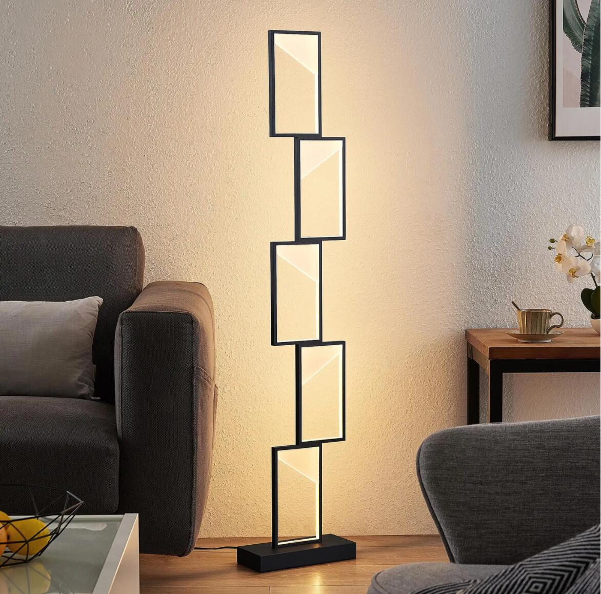 New warm light square frame Nordic modern floor lamp