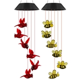 Manufacturer customized solar wind chime lamp hummingbird pendant lamp garden landscape lamp