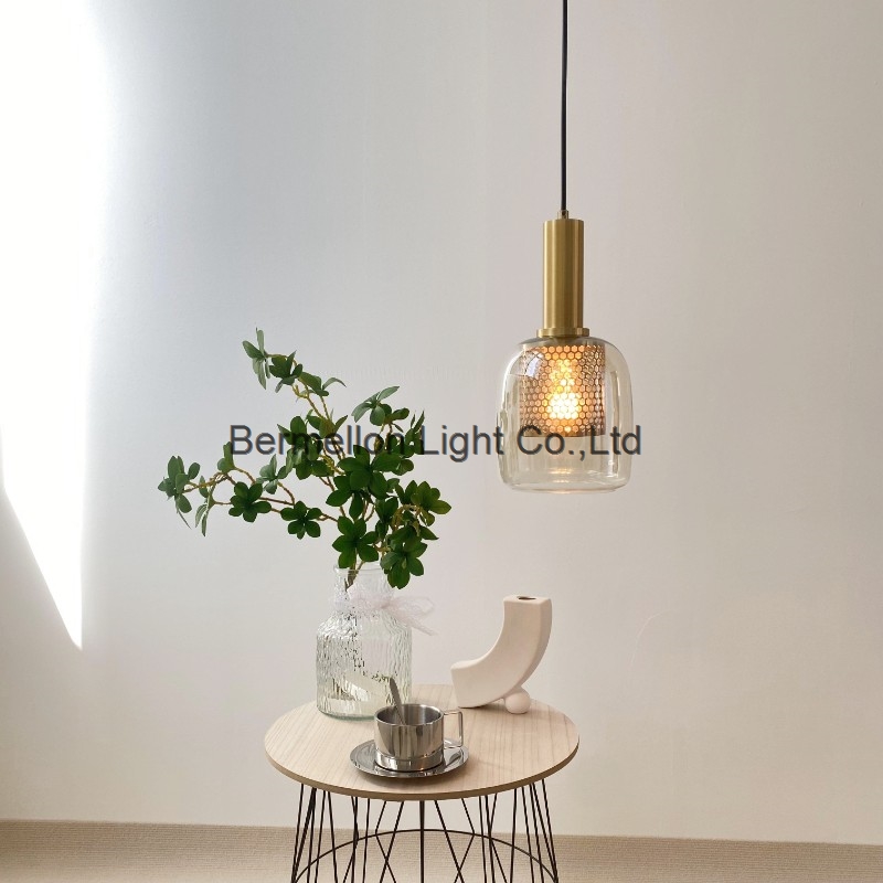 Modern Nordic Simple Amber Glass Pendant Lamp New Style Decorative Chandeliers