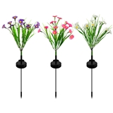 Solar colorful wildflower lamp lawn garden stainless steel pin installation