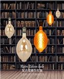 Shaped LED filament lamp glass bulb decorated with vintage tungsten Edison bulb