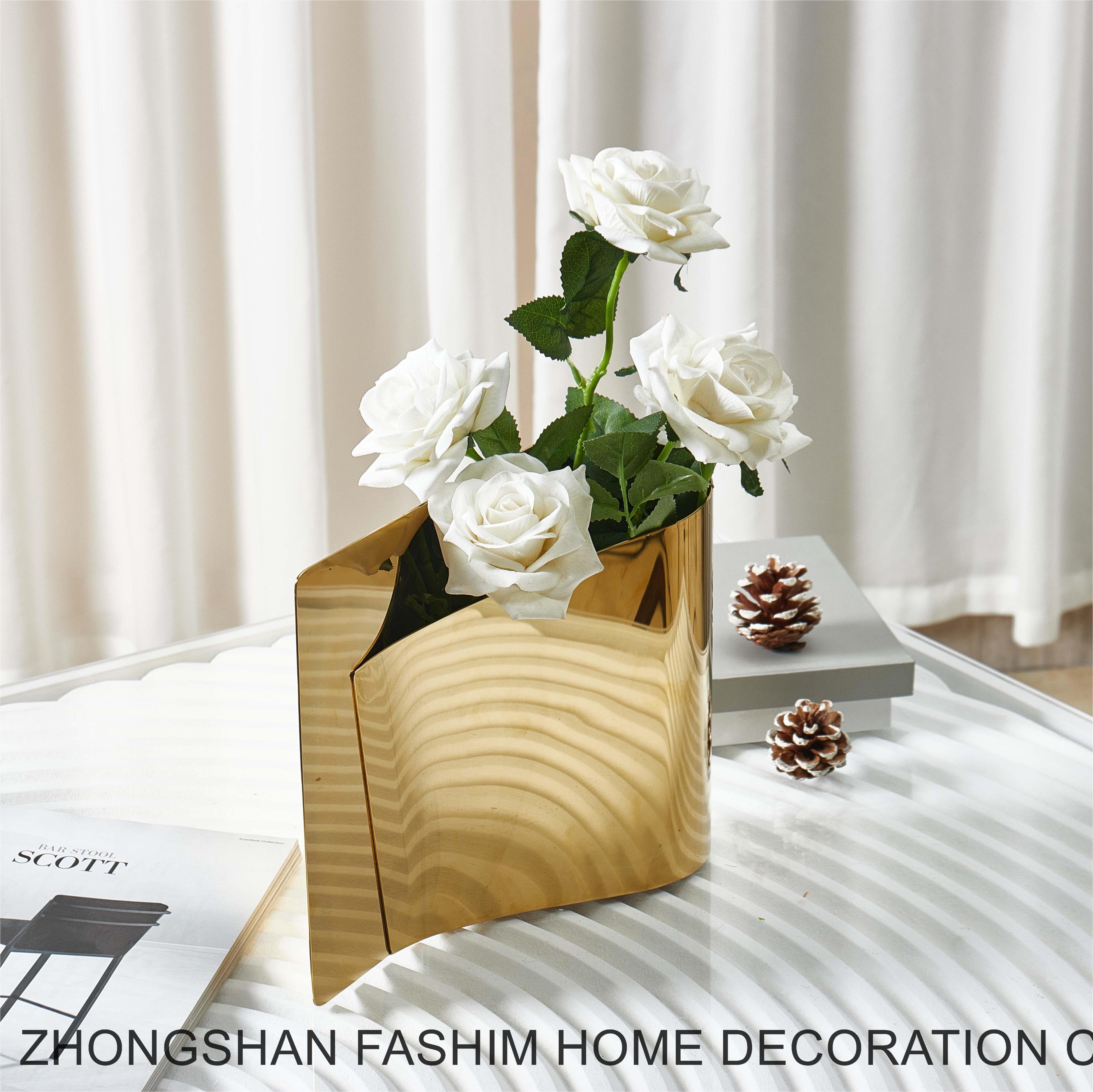 Fashimdecor stainless steel interior decorative flower vases