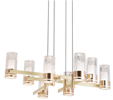 Modern Gold LED Sputnik Chandelier Mid Century Brushed Brass 8-Lights Round Chandelier Pendant Light
