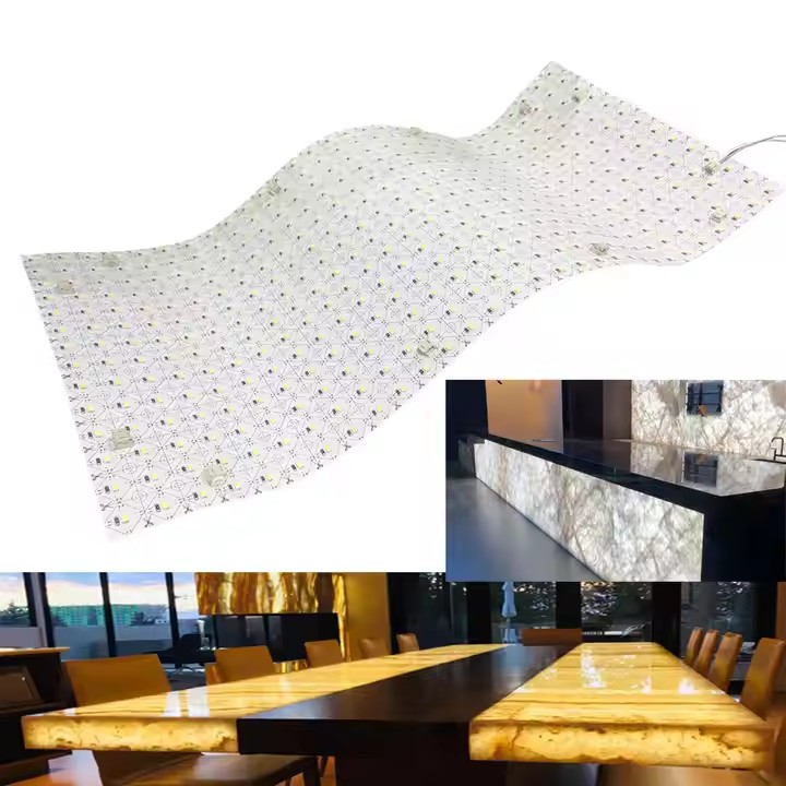 2024 new led light sheet 1led cut flexible white led back lighting sheet for marble table countertop