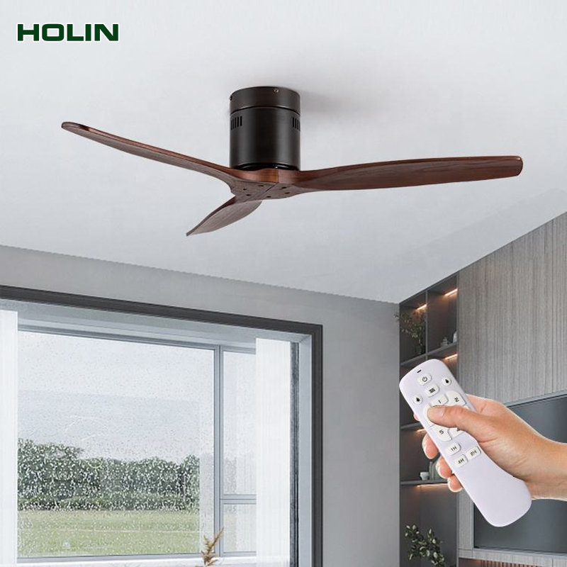Modern Simple Wooden Ceiling Fan Without Lamp Fan wood 52 inch Ceiling Fans
