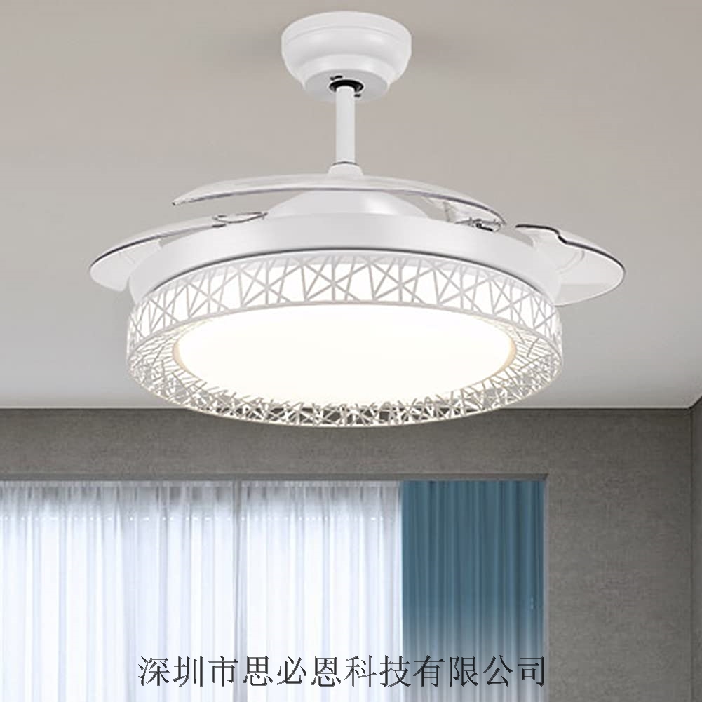 Retractable Chandeliers 72W Remote Control Dimmable Ceiling Light 42inch Modern Pendant Lights