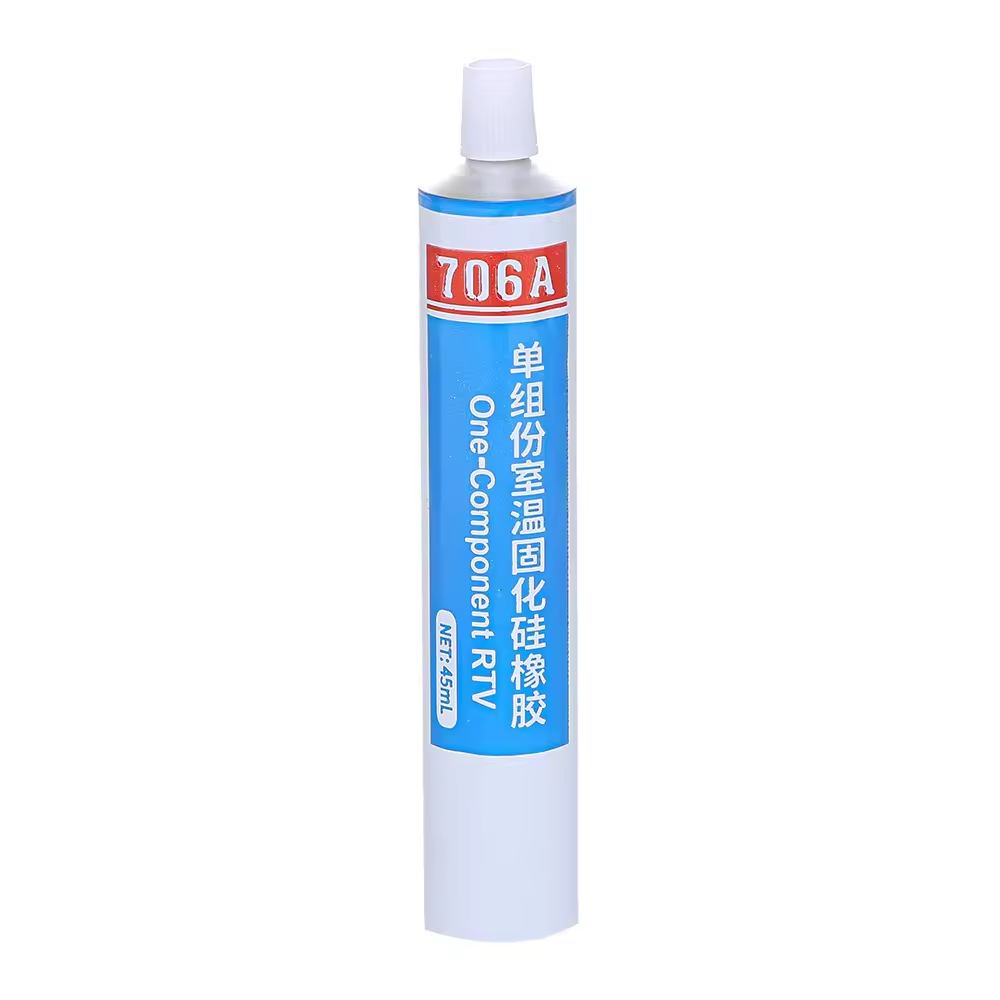 Cured silicone high viscosity adhesive for Led lighting fixtures with special cooling silicone