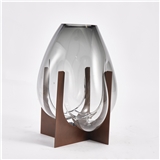 Fashimdecor metal frame interior decorative glass vase