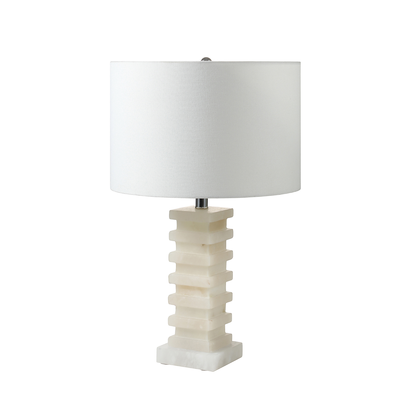 25 Alternating Stacked Square Alabaster Table Lamp with Night Light