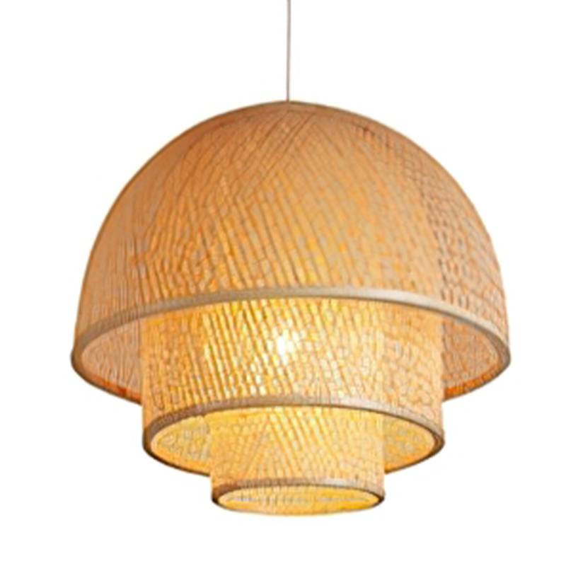 Bamboo Pendant Light Rattan Lamp Chandelier Lights with Handmade Woven shade for Home Decor Light