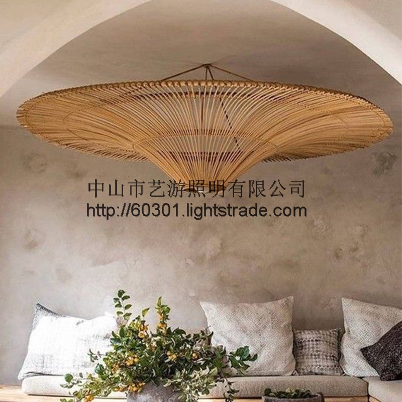 China Wholesale Rattan Woven Pendant Lamp japanese style Indoor Light Modern Decoration Chandelier