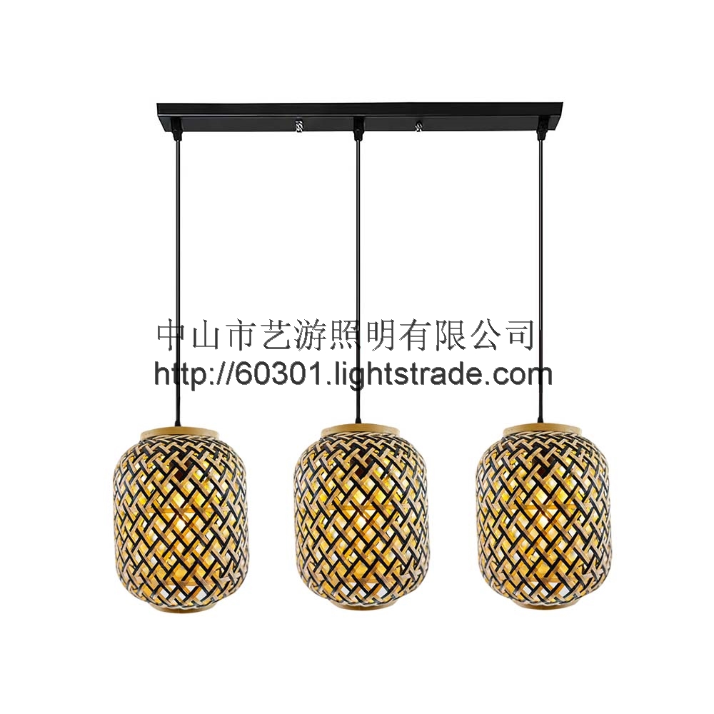 Hot Bamboo Pendant Light Rattan Lamp Chandelier Lights with Handmade Woven shade for Home Decor