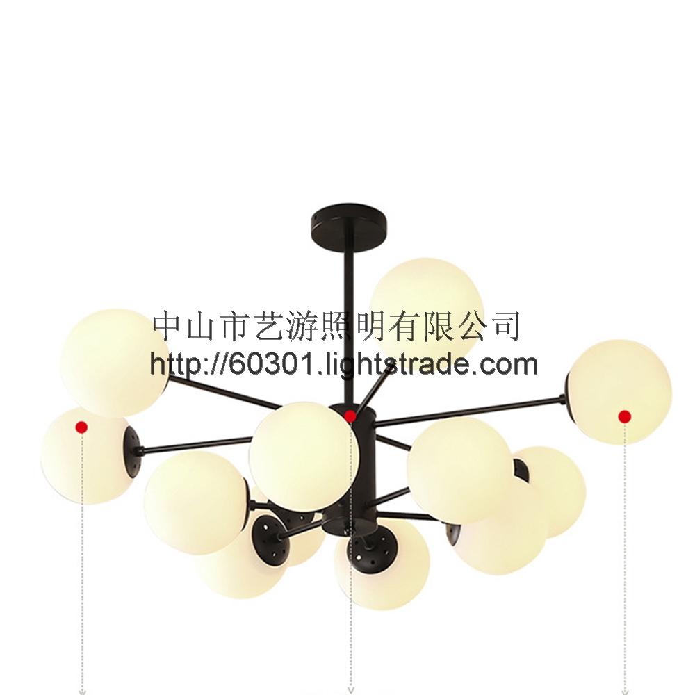 China Wholesale Sputnik Chandelier Mid Century Modern Pendant Light Black Light Fixture for Living R