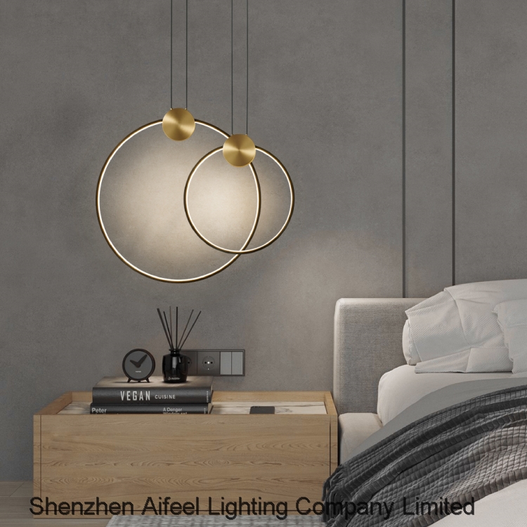 2023 Simple modern LED ring pendant lights for home decoration AL446