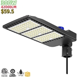 300W LED Pole street Light with Photocell parking lot light Outdoor lighting IP66 waterproof shoebox