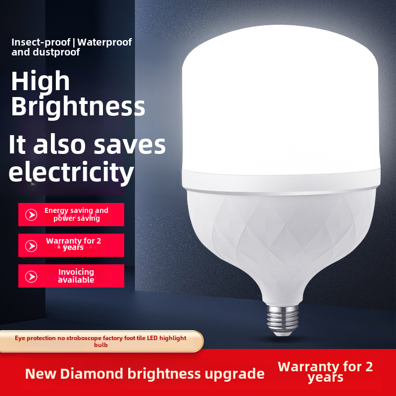 LED bulb energy-saving household commercial indoor ultra-bright strong light high-power workshop lig