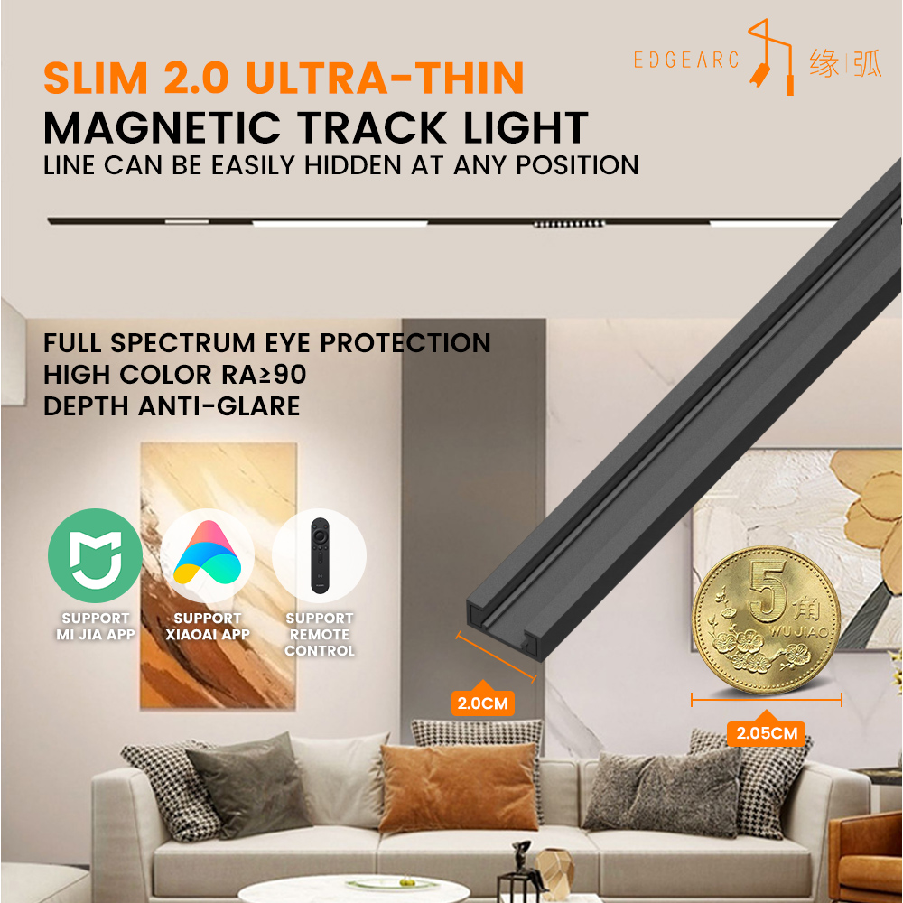 Ultra-thin surface mounted magnetic track light