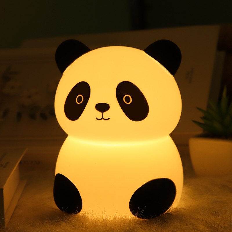 Biumart 2024 New Manufacturer Patting Control Desk Lamp Led Cute Panda Silicone Lamp