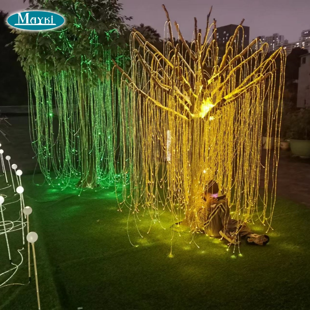 Colorful changing fiber optic lighting for avatar tree decoration