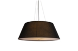 black round fabric shade pendant light