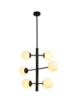 6 light glass pendant lamp