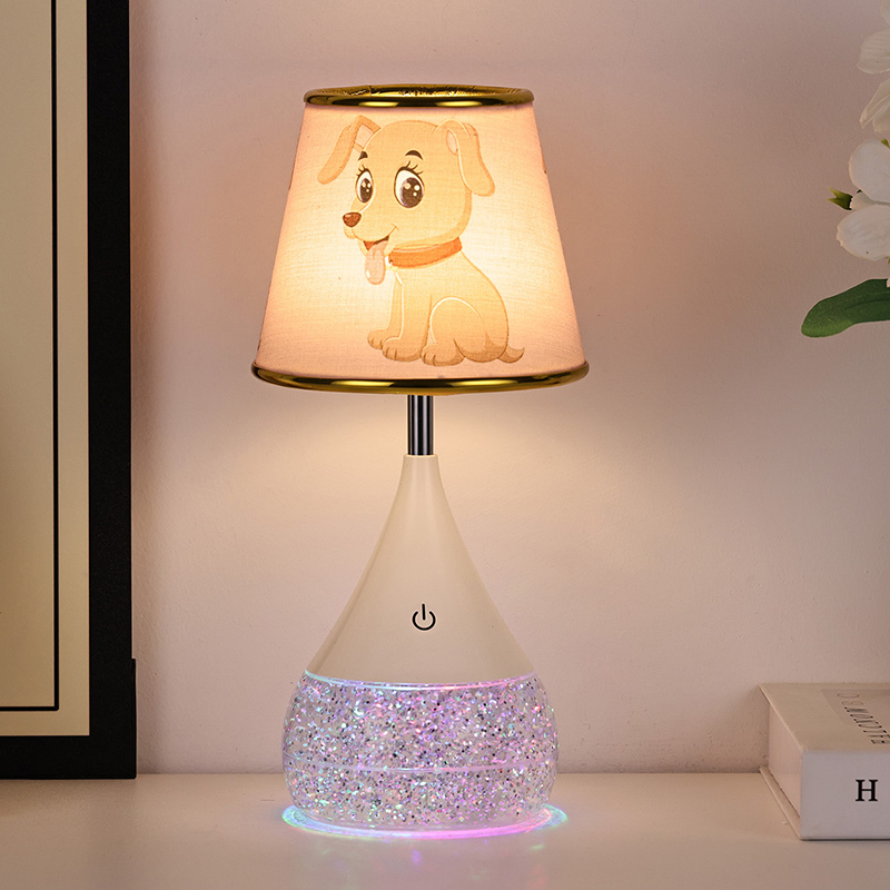 RGB Desk Lamp with dog fabric shade