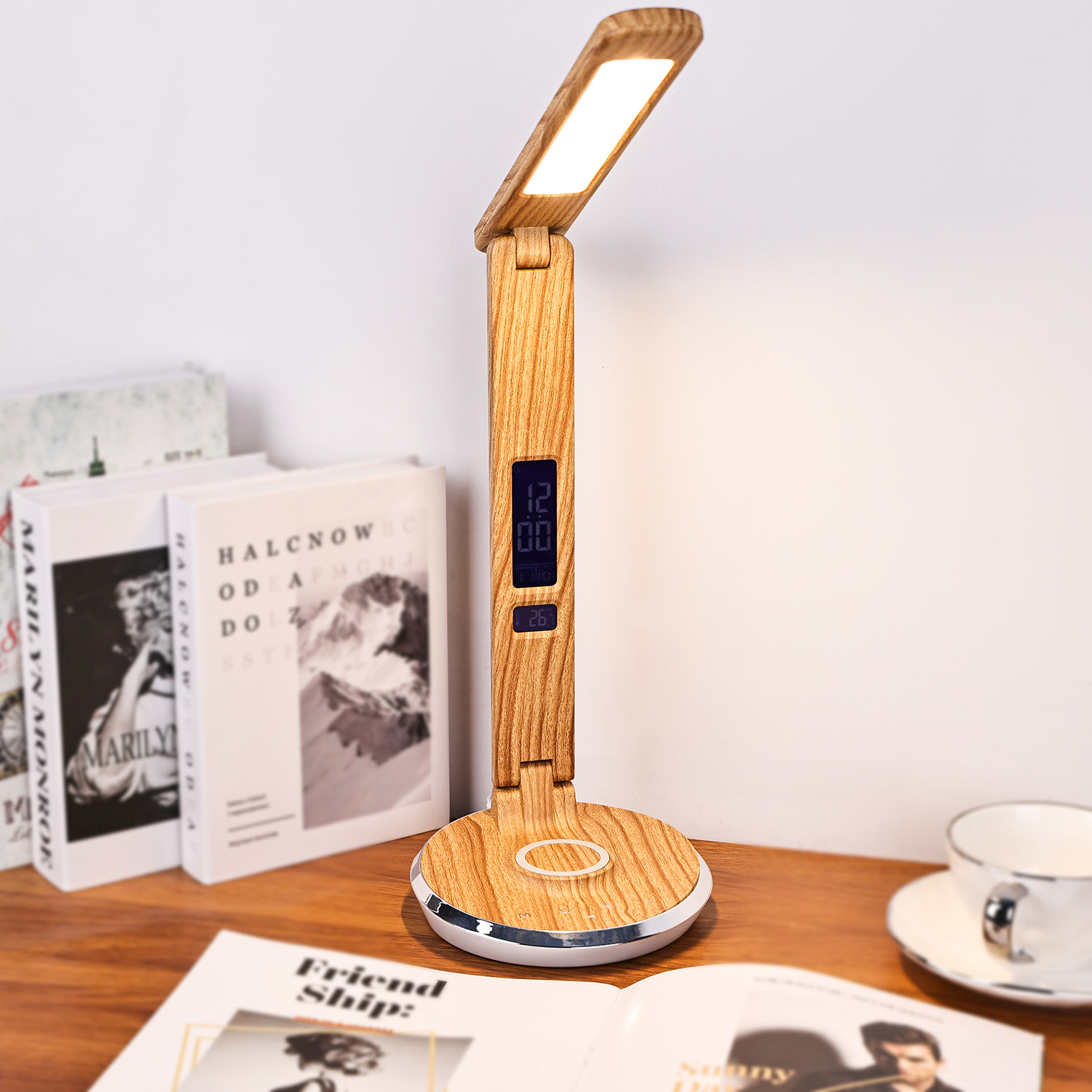 led reading lamp with wireless charger