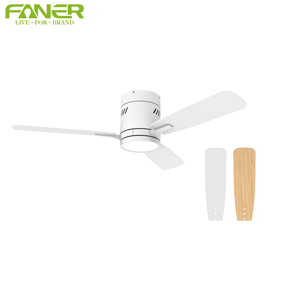 White ceiling fan light