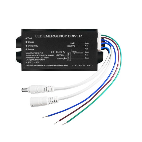 LED emergency driver battery backup for 3-30W LED downlights and panel lights