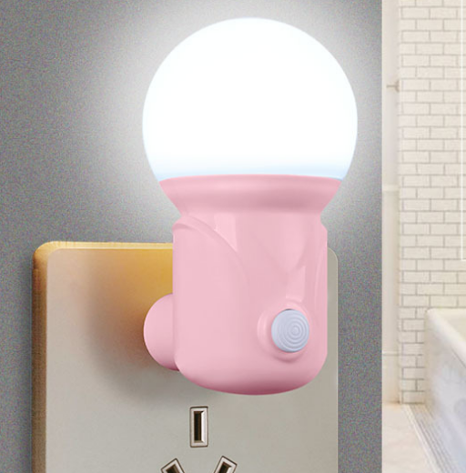 Bulb Shape Plug in Bedroom LED Cute Lamp Baby Care Socket Night