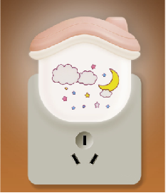 Carton Pattern Girl Bedroom Plug in Bedroom LED Cute Lamp Baby Care Socket Night