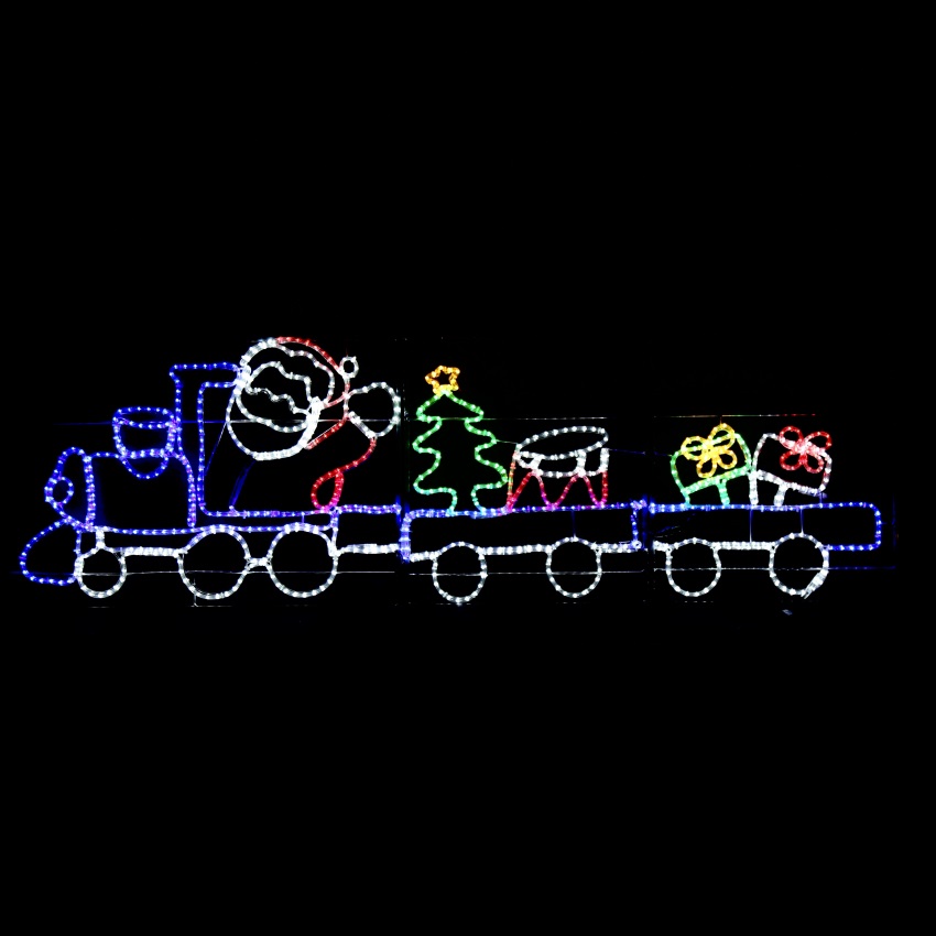 Train with Santa 2D motif light 258*78cm for Christmas decorative