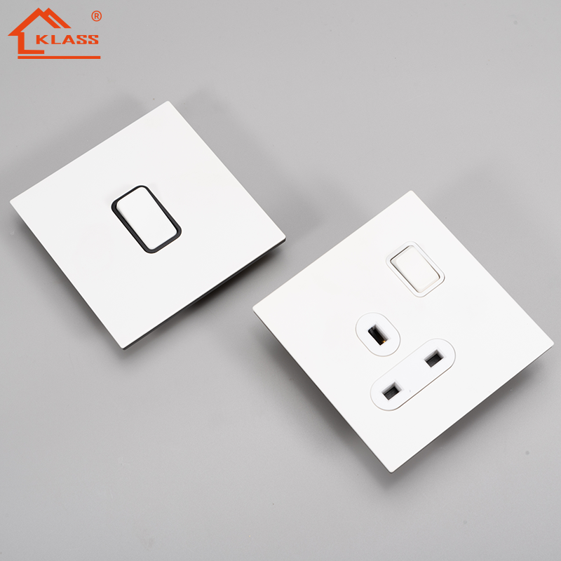 UK EU standard luxury design wall light switches with stainless steel brushed panel