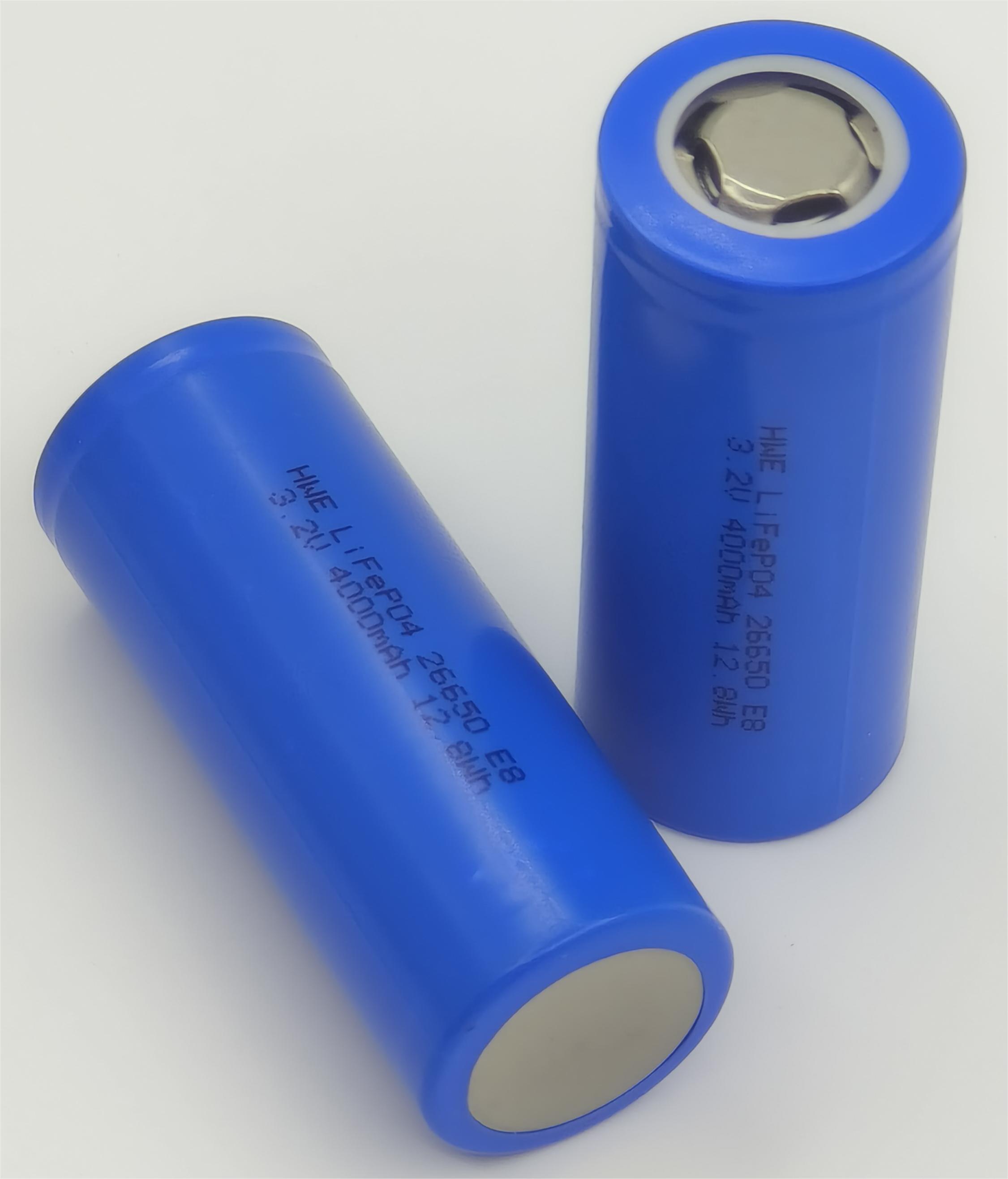 Cylindrical Rechargeable Lithium LiFePO4 battery cell 26650 3300mAh 3600mAh 4000mAh for Flashlight