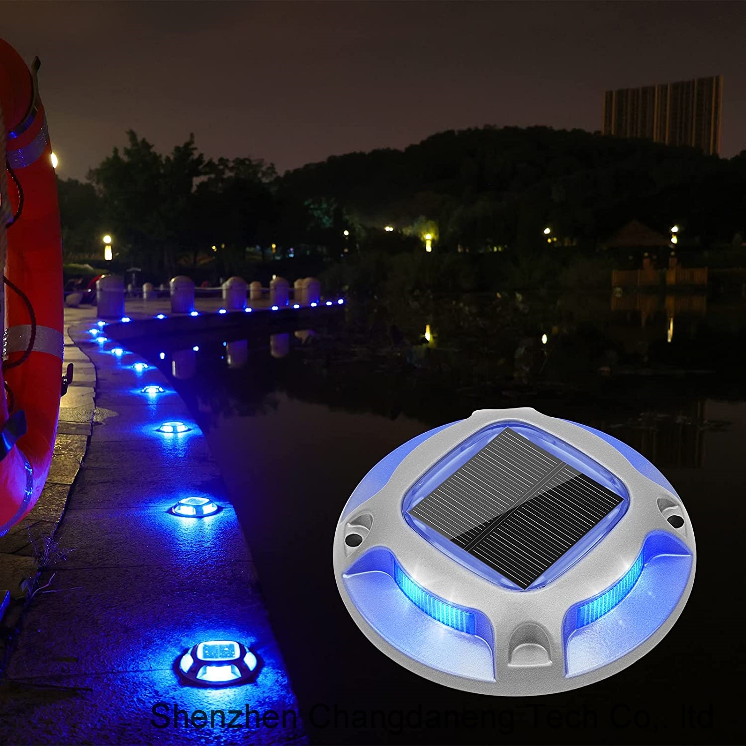 IP68 led solar ground light Aluminum Shell Solar Road Stud Light 2 Colors Led solar road light