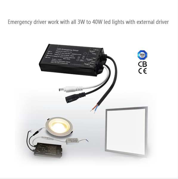 CB Certificated Emergency Driver With Built-in Battery For 3W to 40W LED Panel Lights And Downlights