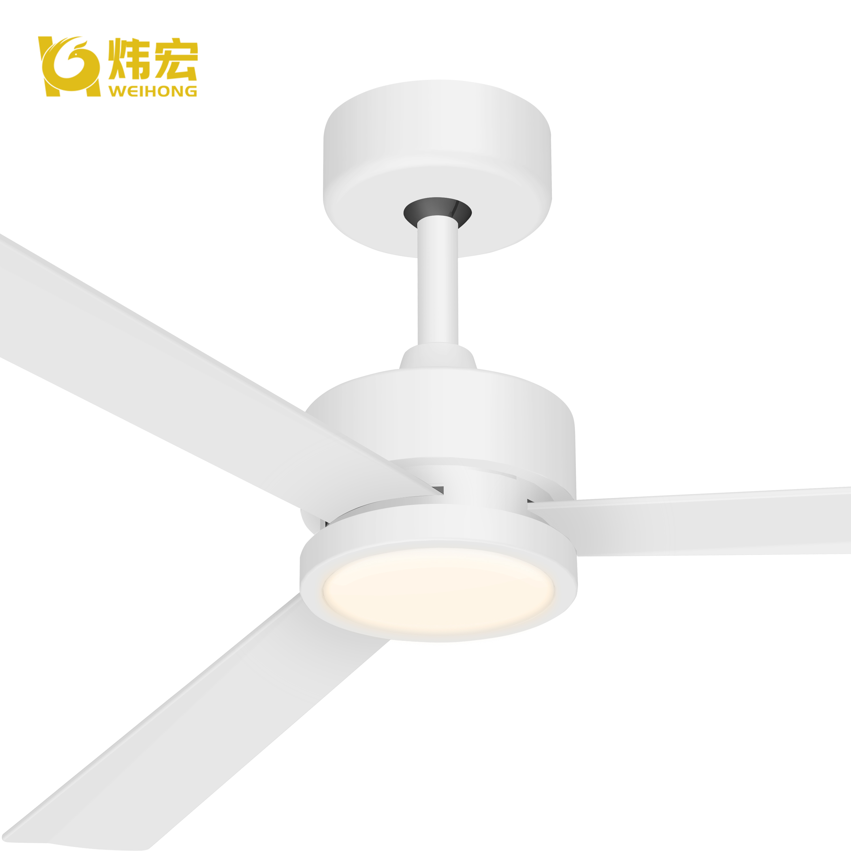 Ceiling Fan Low Profile 3 White ABS Blades Energy Efficient Ceiling Fan With Light