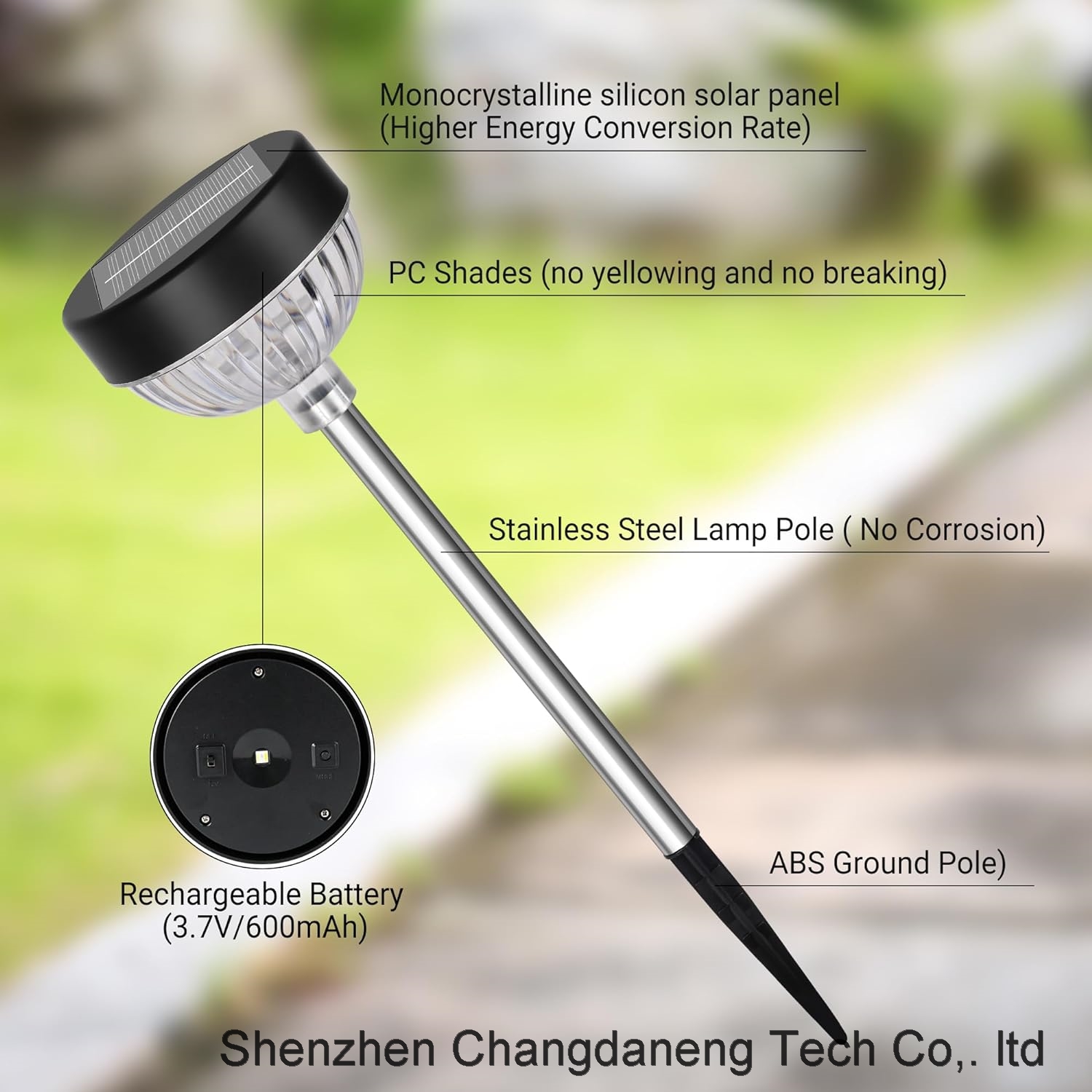 RGB Fade Solar Stake Light Waterproof IP65 Pathway Landscape Patio Decoration