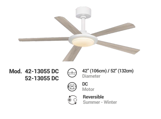 Weihong ABS PLASTICBLADESCEILING FAN 52-13055 DC