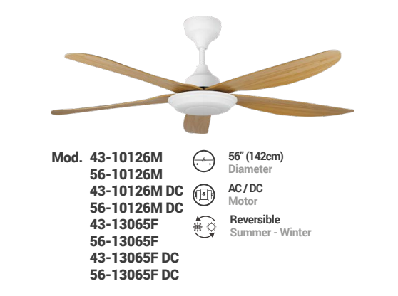 Weihong ABS PLASTICBLADESCEILING FAN 56-13065F DC