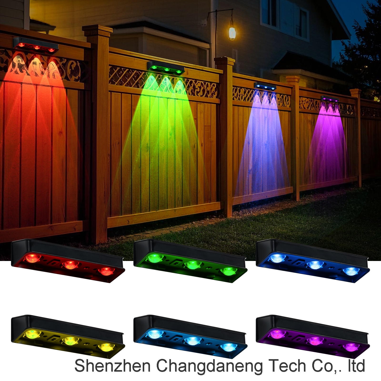 Solar Fence Lights Solar Lights Outdoor for Fence Stair Balcony Deck Walkway Solar Garden Lights