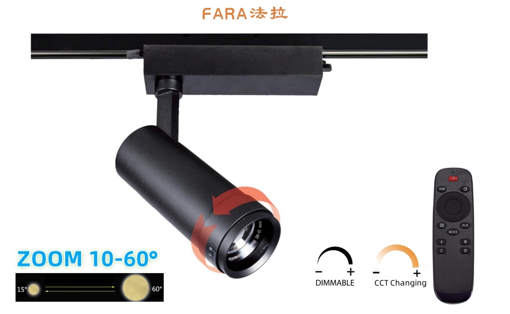 smart LED Track Light zoom10-60 degree