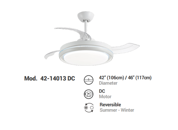 Weihong INVISIBLE BLADECEILING FAN 42-14013 DC