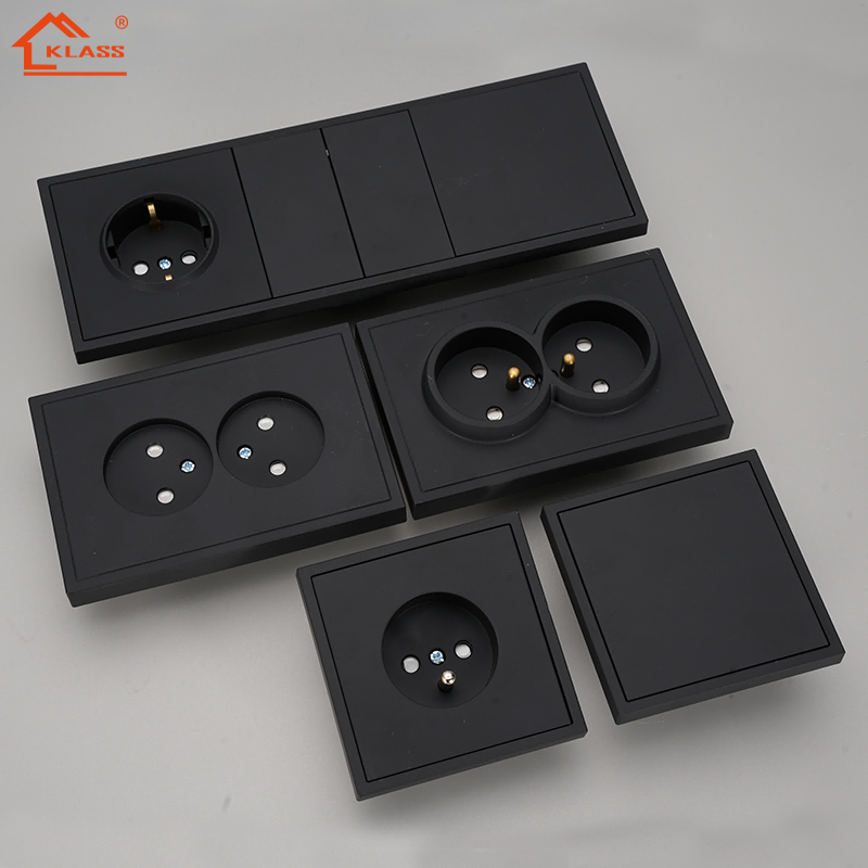 KLASS EU Standard GCC CE Approval Wall Switches with 1 2 3 4 Gang Plastic Frame Panel for Home