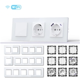 MVAVA Quick Wiring Glass Frame Self-Resetting Click Wifi Zigbee Tuya USB C Power Wall Touch Light El