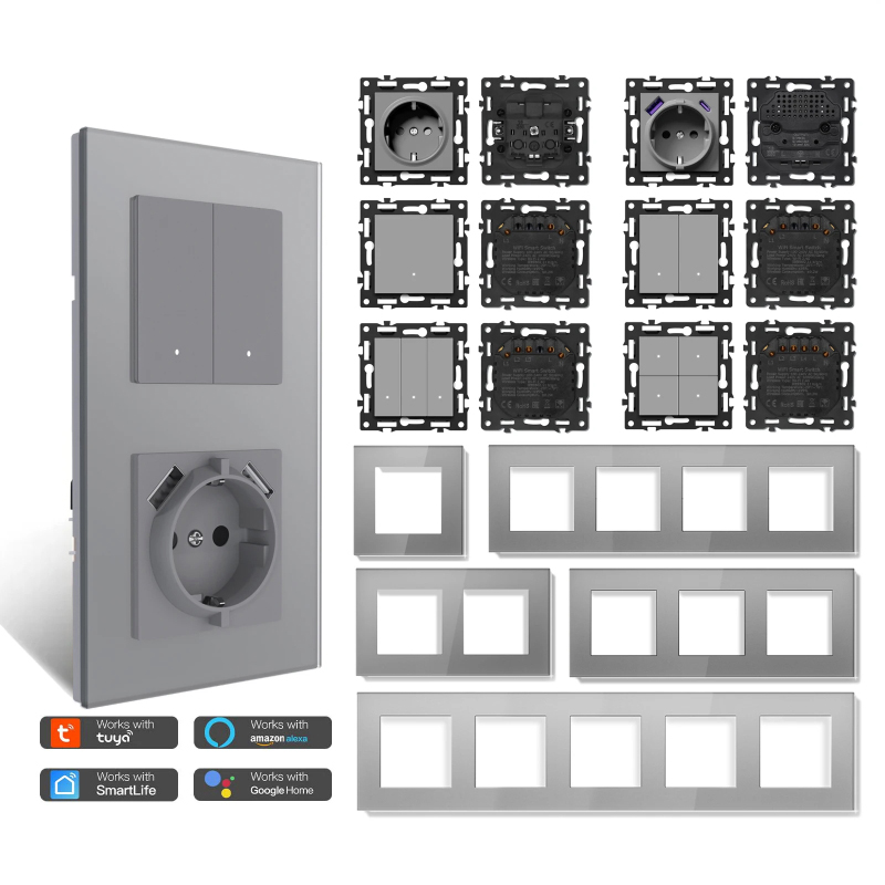 MVAVA Factory Quick Wiring Glass Frame Self-Resetting Click Push Button Home Light Wifi Zigbee Tuya