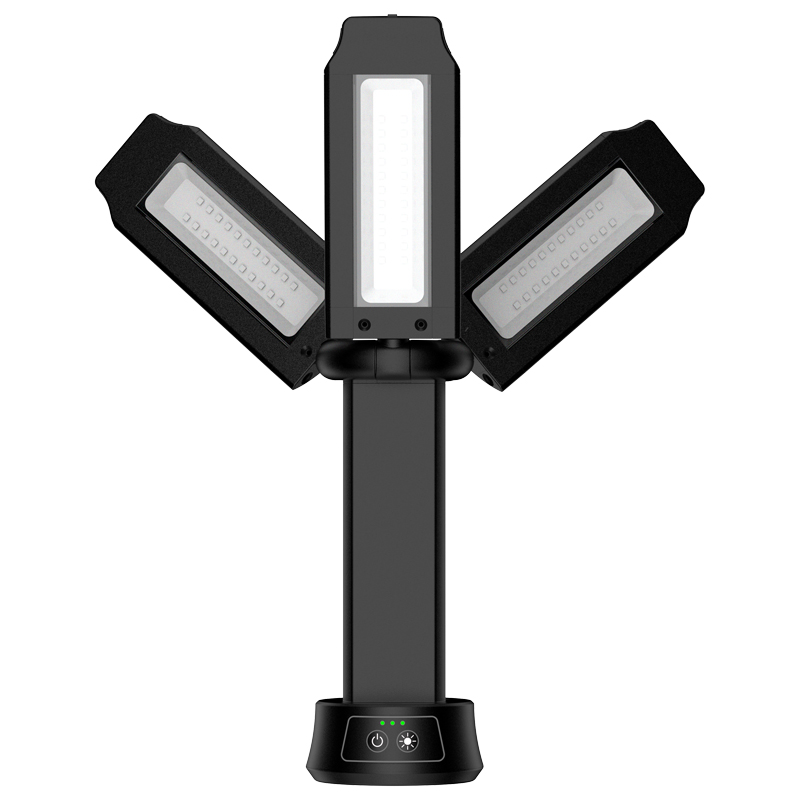 22.2Wh Li-Battery Bidirectional Charging Magnets 2.1M Tripod Work Light with Single Light Controlb